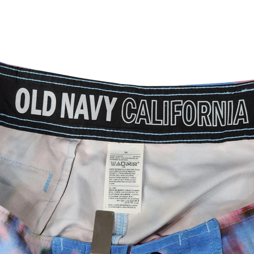 Old Navy Board Short sz 36 L Flamingo Photo Print Surfer Skater Stretch 10